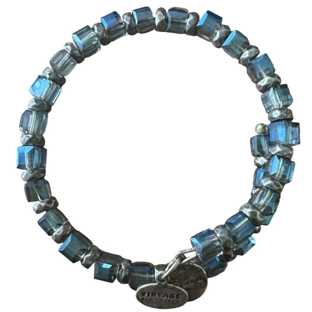 Alex and Ani Blue square beaded vintage 66 wrap
